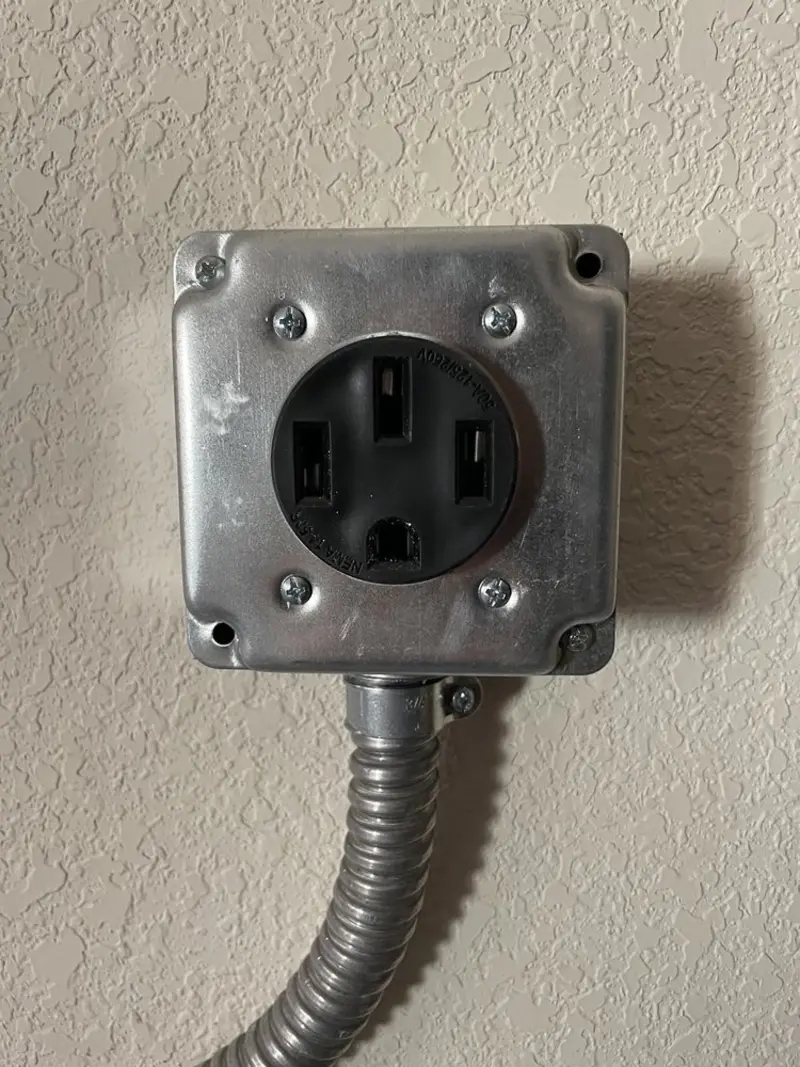 NEMA 14-50 outlet installed for Electrical Panel Upgrade in Countryside
